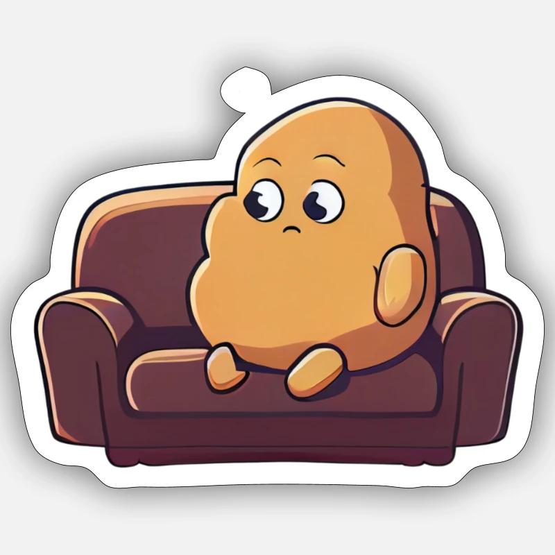 Couch potato - Sticker size S (10 x 10 cm) - white matte