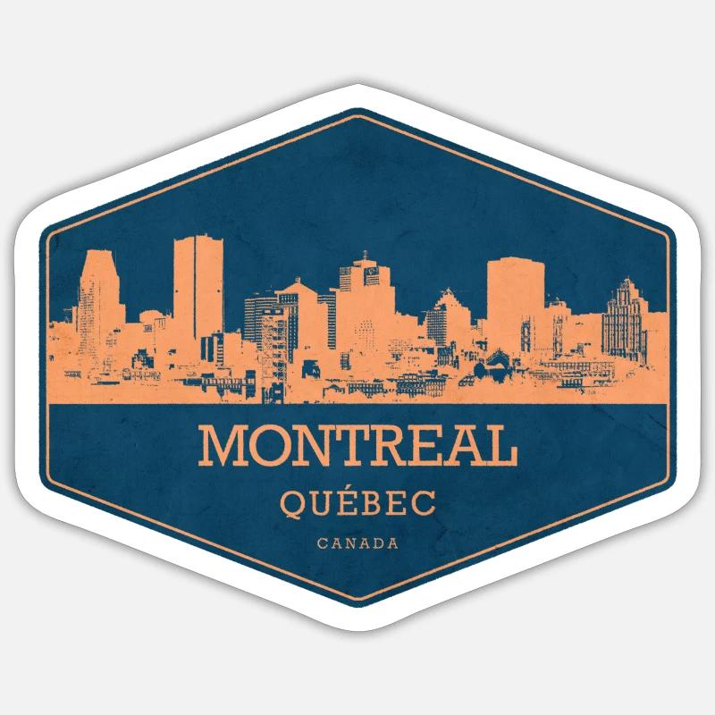 Montréal Canada - Sticker taille S (10 x 10 cm) - blanc mat