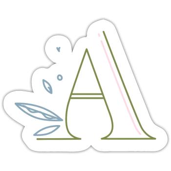 Nom A Alexandr, Anna, Alex, Anton, Amelia, Alina, - Sticker taille S (10 x 10 cm) - blanc mat - Devant