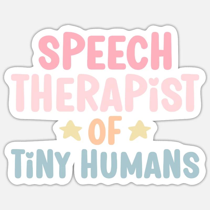 SLP Sprachpathologe Speechie - Sticker Größe S (10 x 10 cm) - Mattweiß