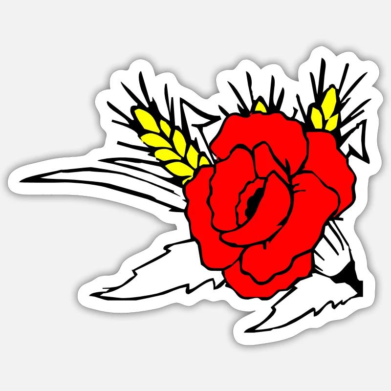 Mohnblume - Sticker Größe S (10 x 10 cm) - Mattweiß