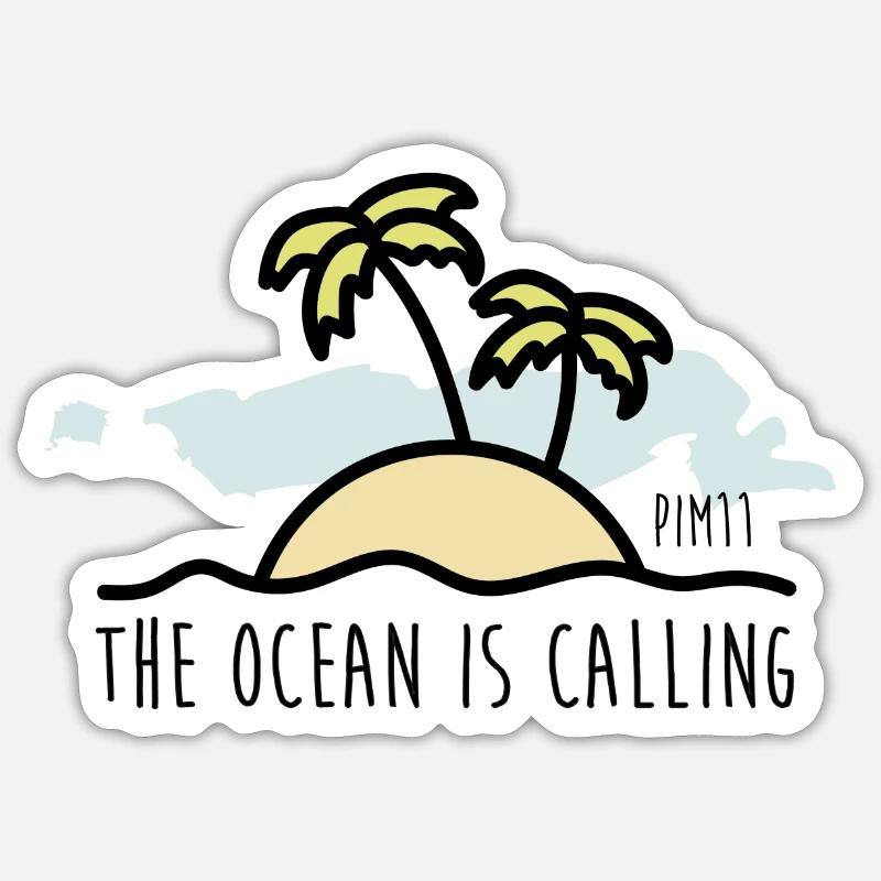 The ocean is calling - Sticker Größe S (10 x 10 cm) - Mattweiß