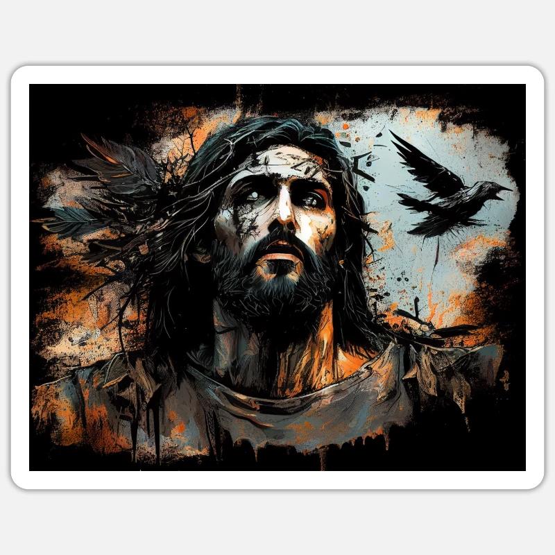Jesus Christ - Sticker size S (10 x 10 cm) - white matte