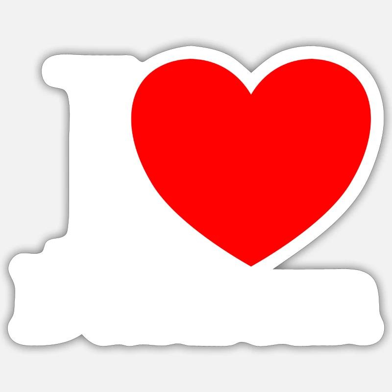 I LOVE Dahlem (Berlin) - Sticker Größe S (10 x 10 cm) - Mattweiß