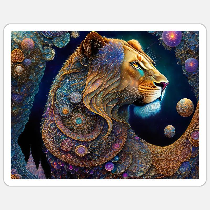 Lion - Sticker size S (10 x 10 cm) - white matte