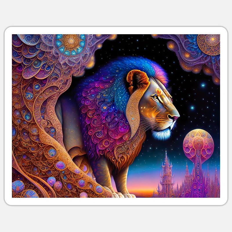Löwe - Sticker Größe S (10 x 10 cm) - Mattweiß