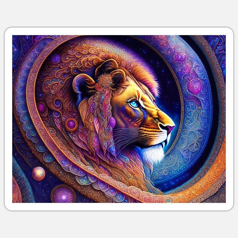 Löwe - Sticker Größe S (10 x 10 cm) - Mattweiß