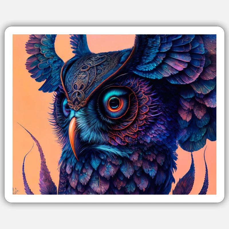 Eule - Sticker Größe S (10 x 10 cm) - Mattweiß