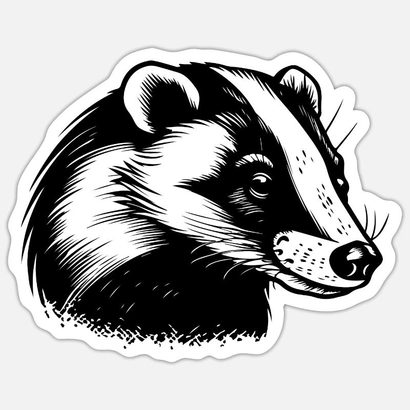 Badger - Sticker size S (10 x 10 cm) - white matte