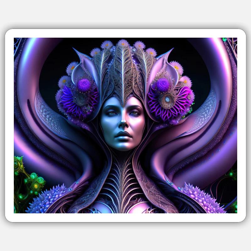 Sorcière de l’espace - Sticker taille S (10 x 10 cm) - blanc mat