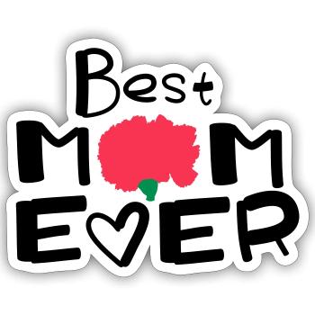 Happy Mothers Day lettering 2 - Sticker size S (10 x 10 cm) - white matte - Front