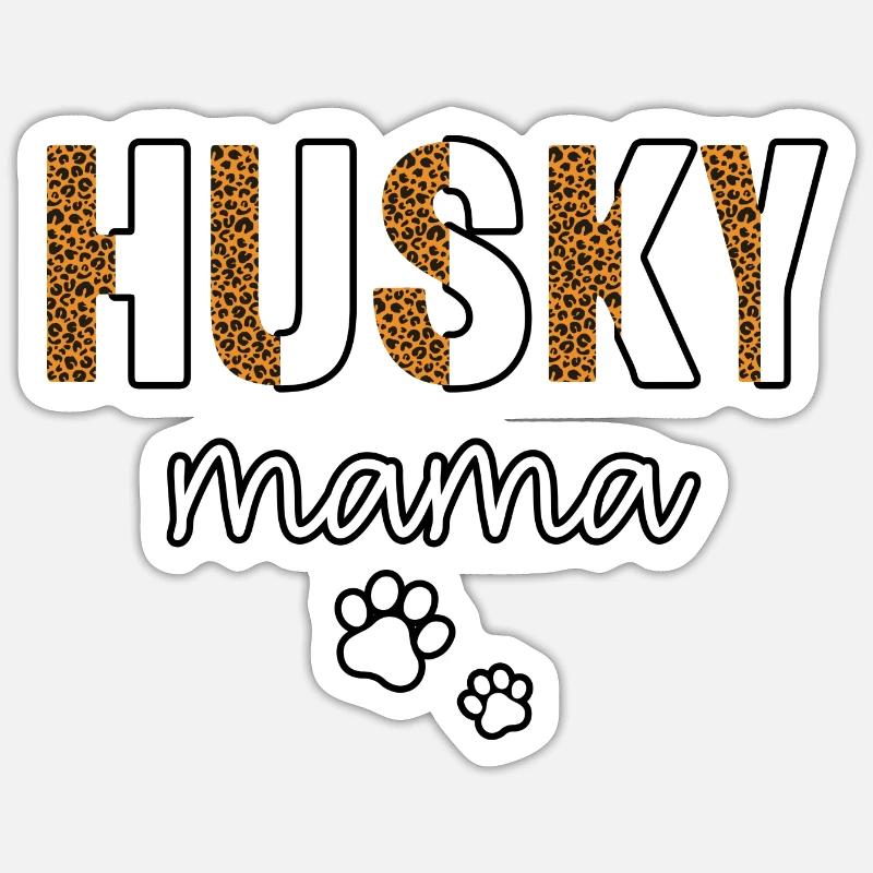 Husky Mama - Sticker Größe S (10 x 10 cm) - Mattweiß