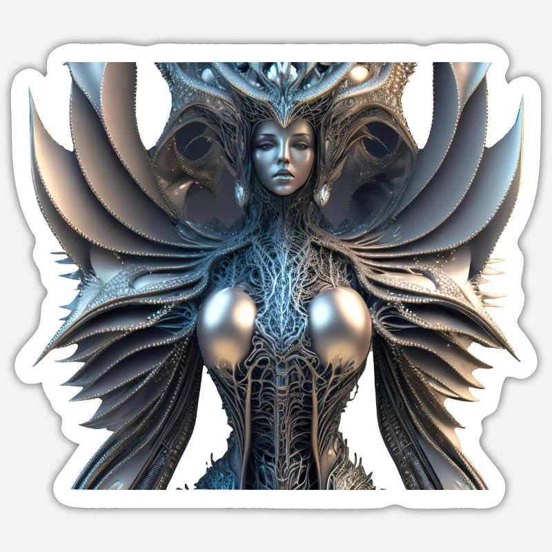 Eiserne Jungfrau - Sticker Größe S (10 x 10 cm) - Mattweiß