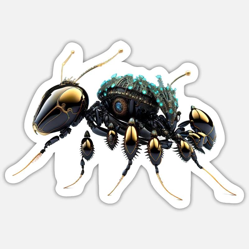 Robot Fourmi Bee - Sticker taille S (10 x 10 cm) - blanc mat
