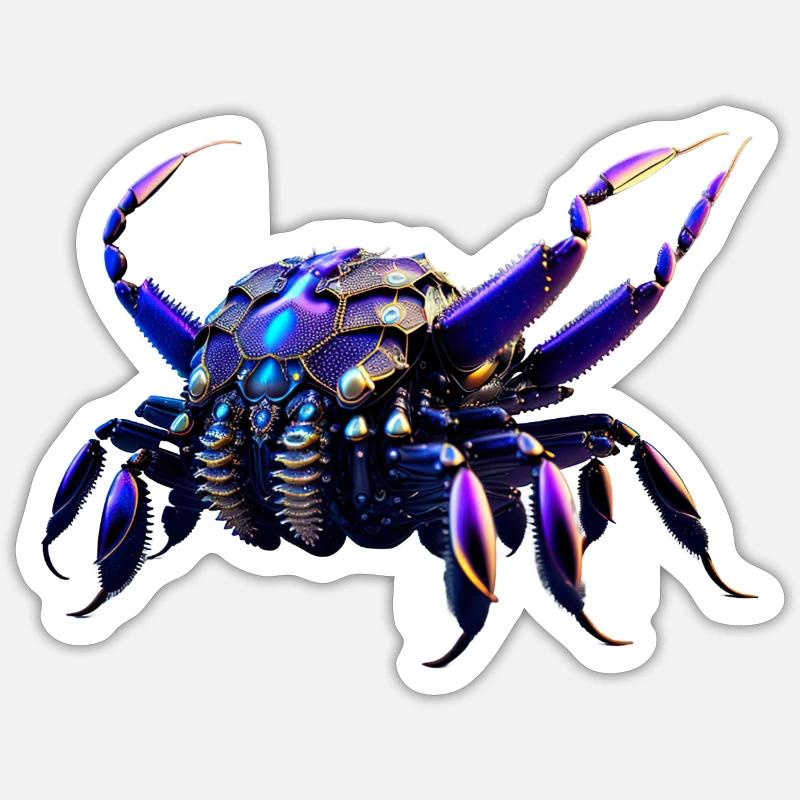 Crabe robot - Sticker taille S (10 x 10 cm) - blanc mat