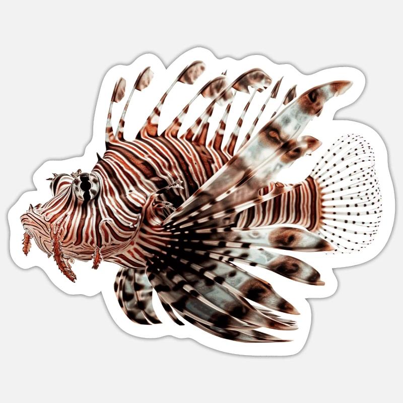 Lionfish are predators - Sticker size S (10 x 10 cm) - white matte