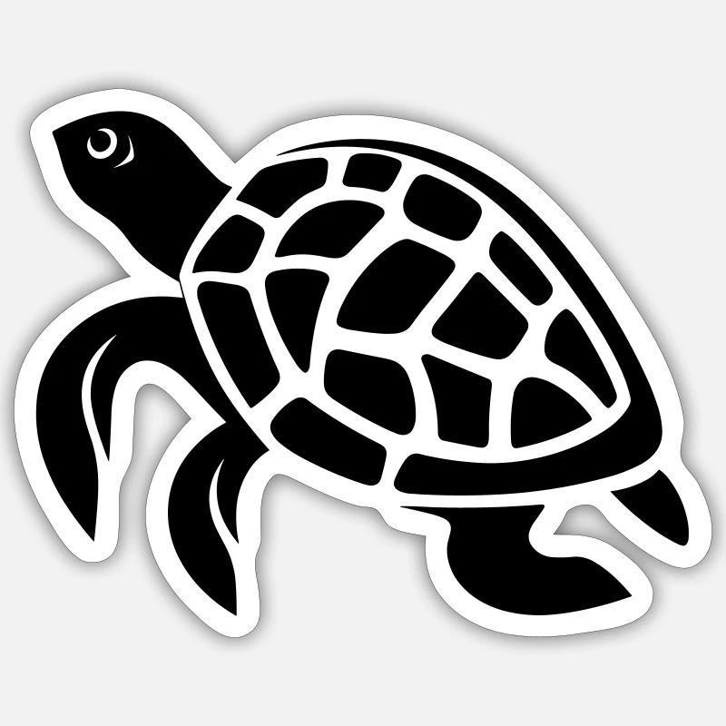 Tortue - Sticker taille S (10 x 10 cm) - blanc mat
