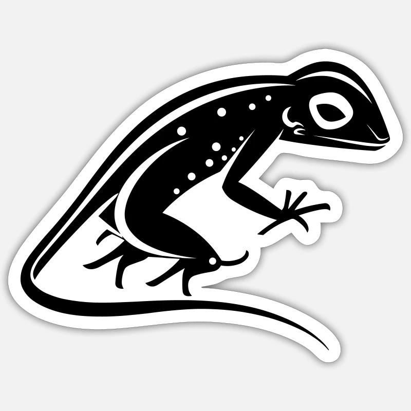 Lézard - Sticker taille S (10 x 10 cm) - blanc mat