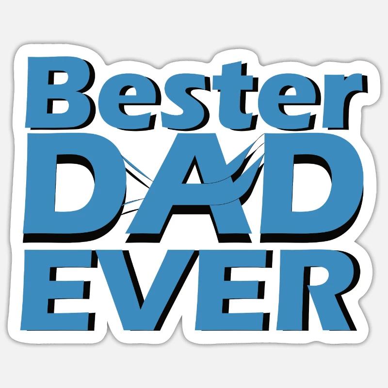 Bester dad ever - Sticker Größe S (10 x 10 cm) - Mattweiß