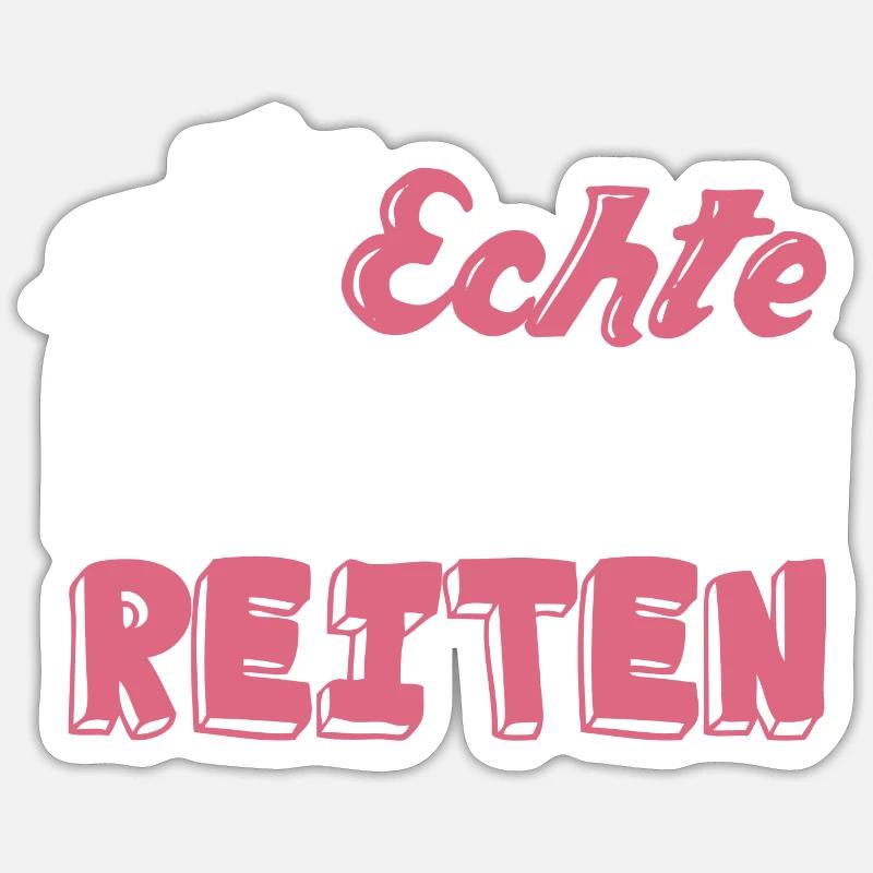 Echte Mädchen reiten - Sticker Größe S (10 x 10 cm) - Mattweiß