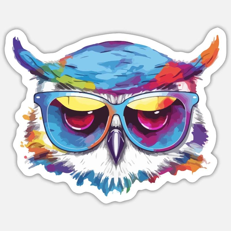 Cabbage the owl - Sticker size S (10 x 10 cm) - white matte