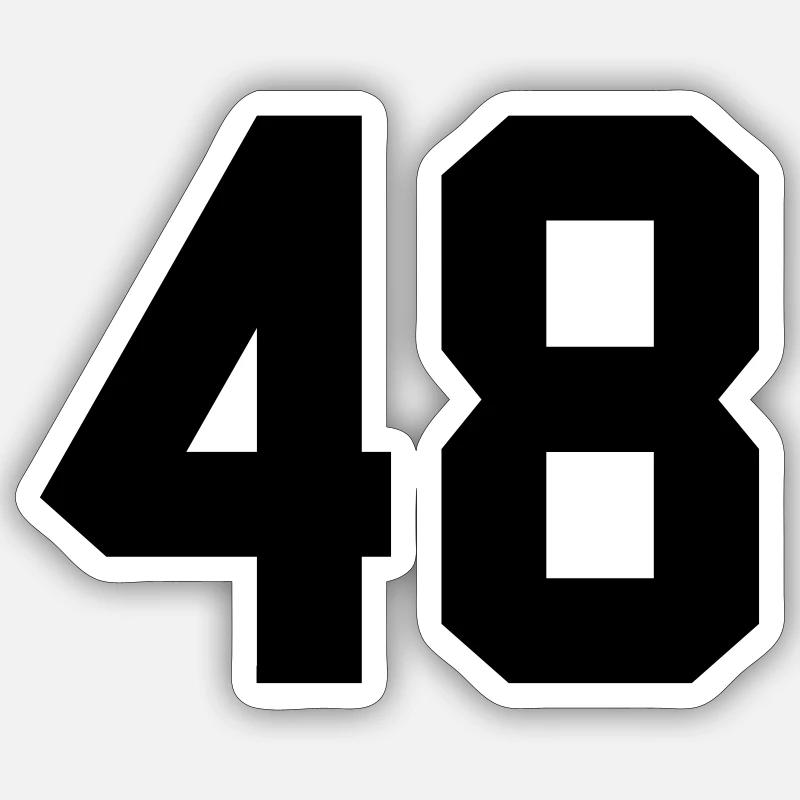 48 - Sticker Größe S (10 x 10 cm) - Mattweiß