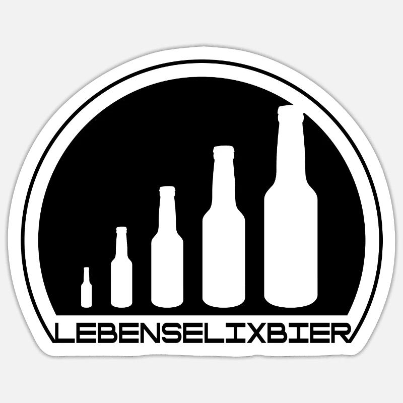 Lebenselix Bier - Sticker Größe S (10 x 10 cm) - Mattweiß