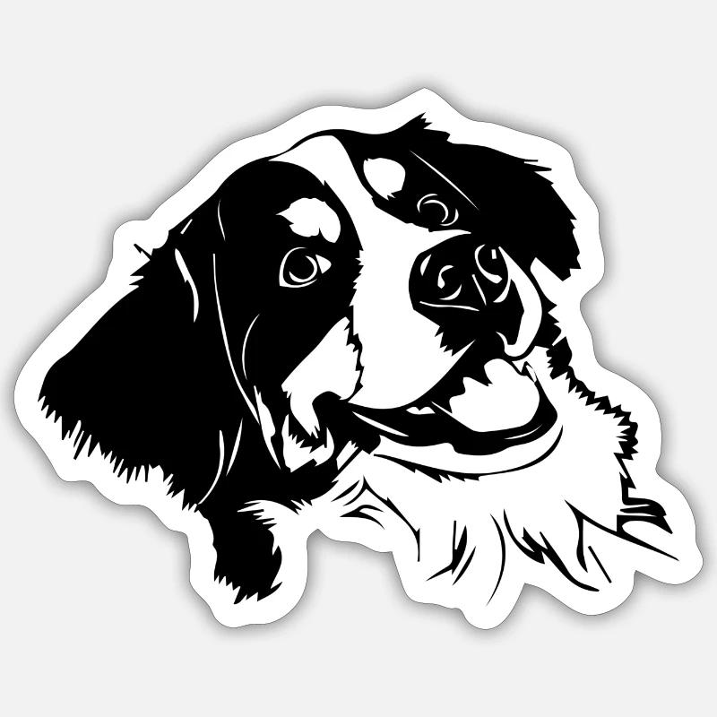 Chien Hund - Sticker taille S (10 x 10 cm) - blanc mat