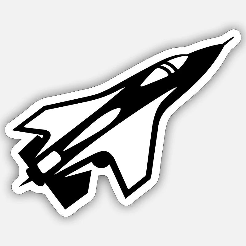 Kampfflugzeug - Sticker Größe S (10 x 10 cm) - Mattweiß