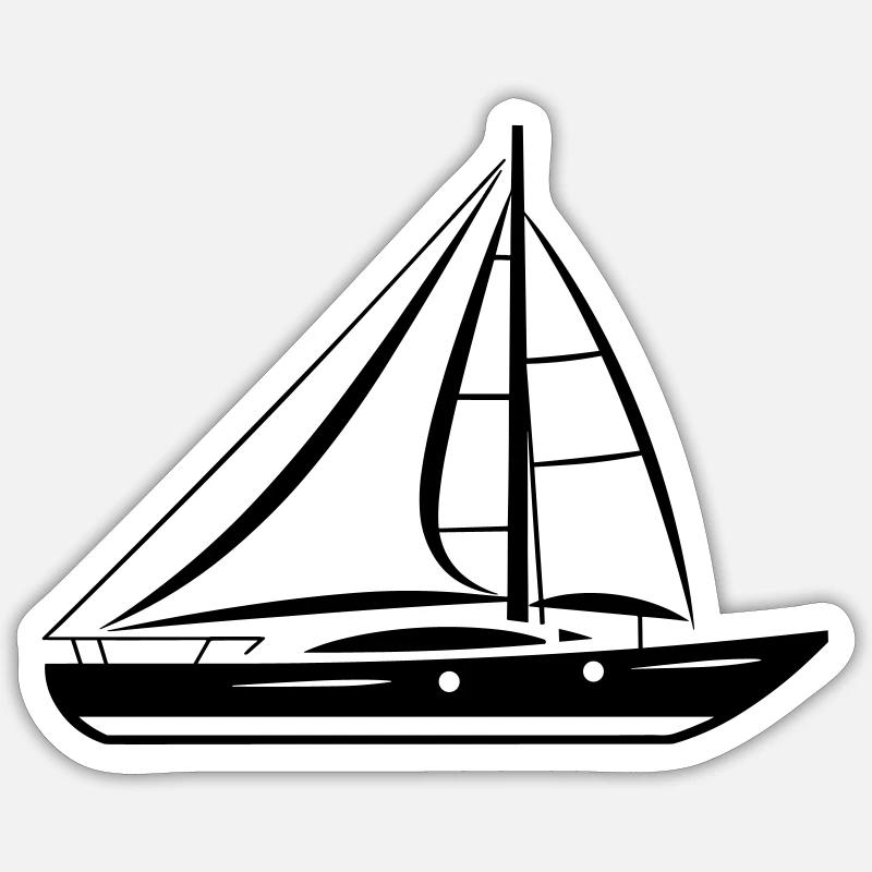 Bateau - Sticker taille S (10 x 10 cm) - blanc mat