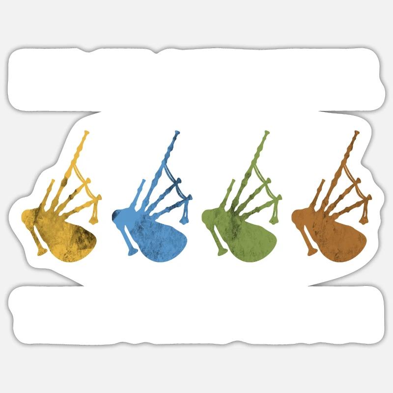 Schottisch Dudelsack Keltisch Geschenk Sticker Größe S (10 x 10 cm)