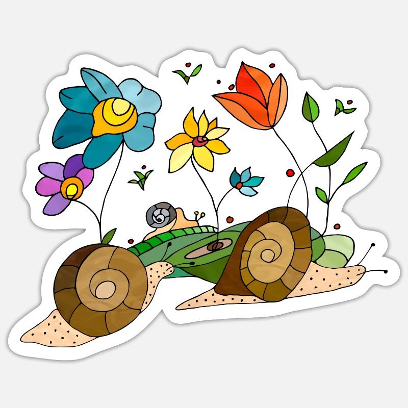 Snails - Sticker size S (10 x 10 cm) - white matte