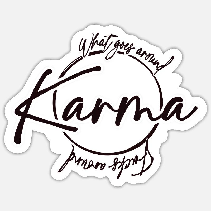 Karma - Sticker Größe S (10 x 10 cm) - Mattweiß