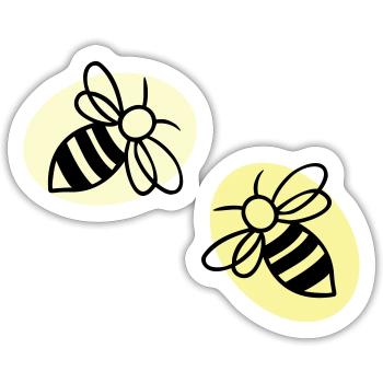 Bienen - Sticker Größe S (10 x 10 cm) - Mattweiß - Vorne