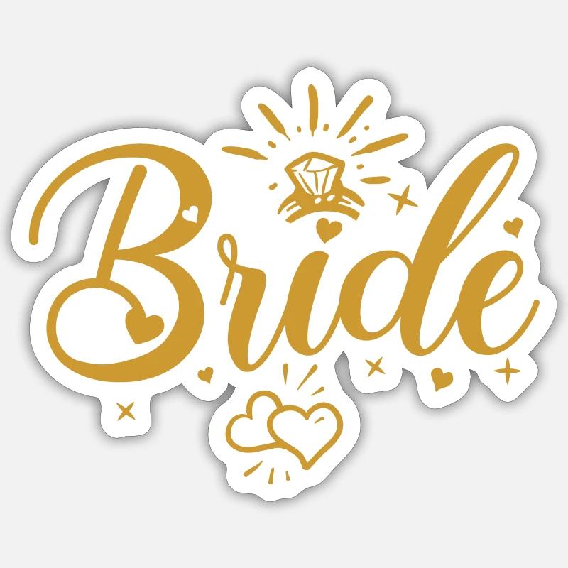 Mariée - Sticker taille S (10 x 10 cm) - blanc mat