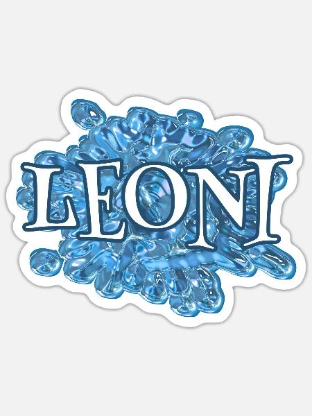 Wassertropfen für Leoni Leoni Name - Sticker Größe S (10 x 10 cm) - Mattweiß