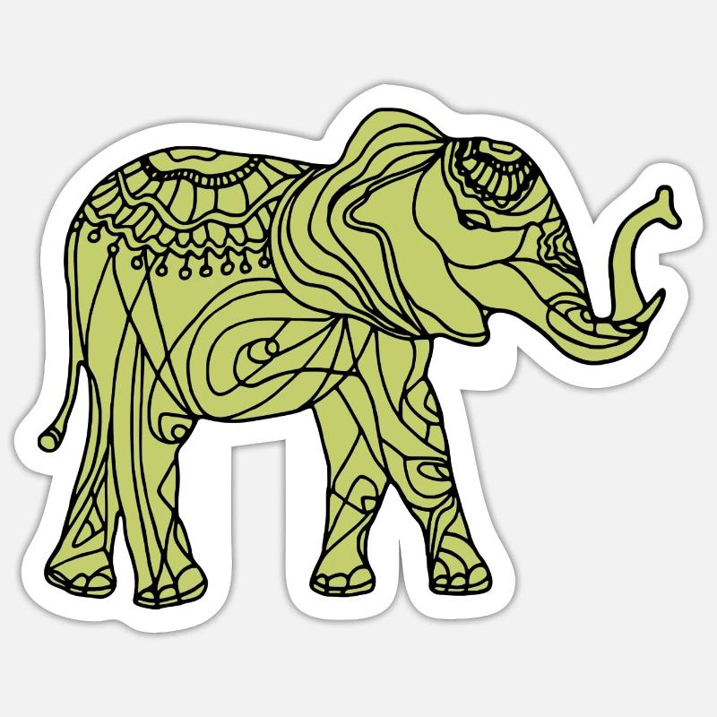 Elephant - Sticker size S (10 x 10 cm) - white matte