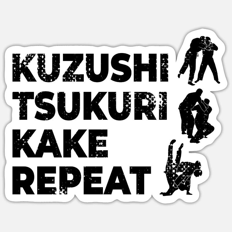 Dicton de judo - Sticker taille S (10 x 10 cm) - blanc mat