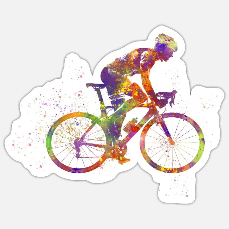 Radfahrer Sticker Größe S (10 x 10 cm)