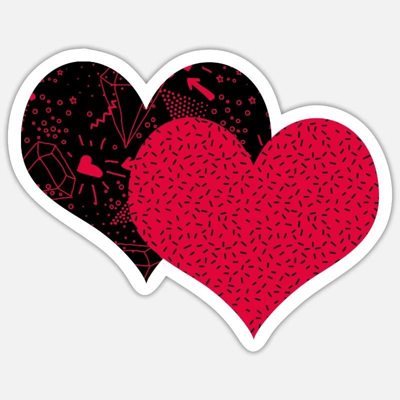 Two hearts - Sticker size S (10 x 10 cm) - white matte