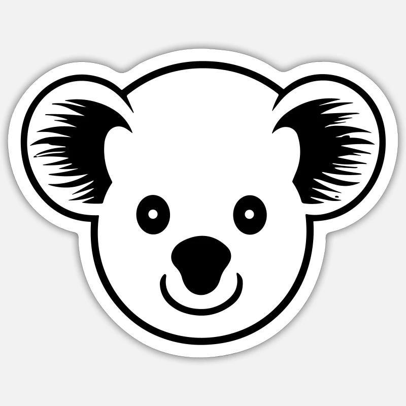 Koala - Sticker Größe S (10 x 10 cm) - Mattweiß