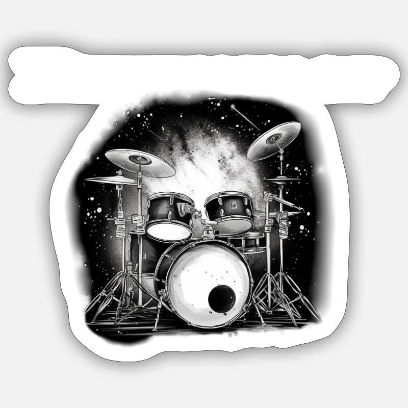 Batteur blanc Sticker taille S (10 x 10 cm)