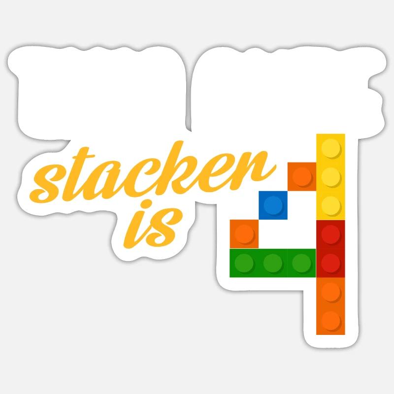 This cute stacker is 4 - Sticker Größe S (10 x 10 cm) - Mattweiß