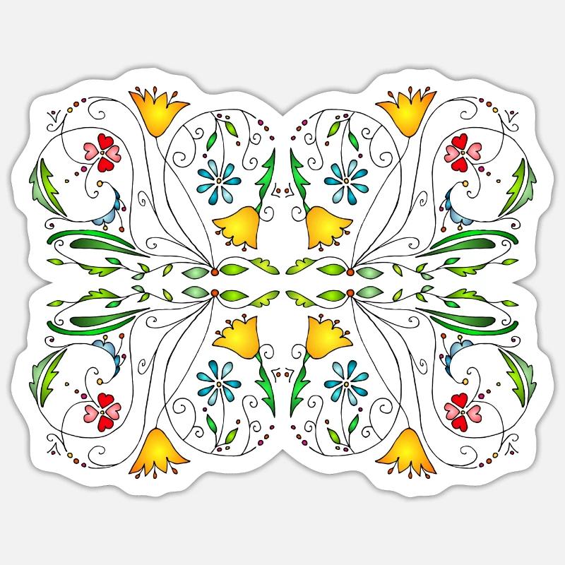Fleur - Sticker taille S (10 x 10 cm) - blanc mat