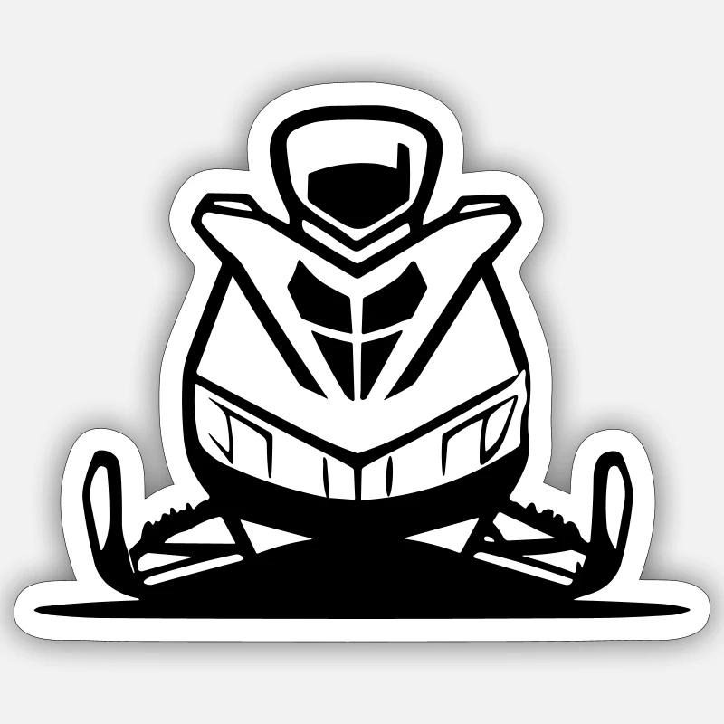 motoneige - Sticker taille S (10 x 10 cm) - blanc mat