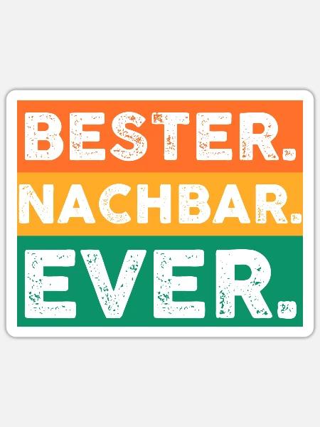 Einzug Umzug Nachbarn Nachbar - Sticker Größe S (10 x 10 cm) - Mattweiß