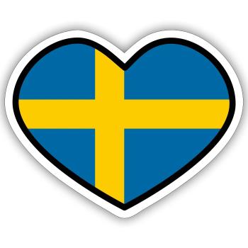 Sweden heart - Sticker size S (10 x 10 cm) - white matte - Front