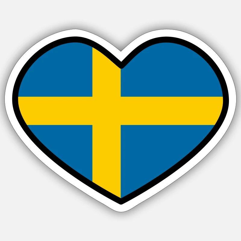 Schwedisches Herz Sticker Größe S (10 x 10 cm)