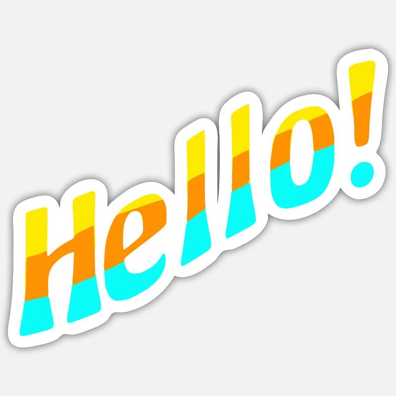 Hello! - Sticker Größe S (10 x 10 cm) - Mattweiß