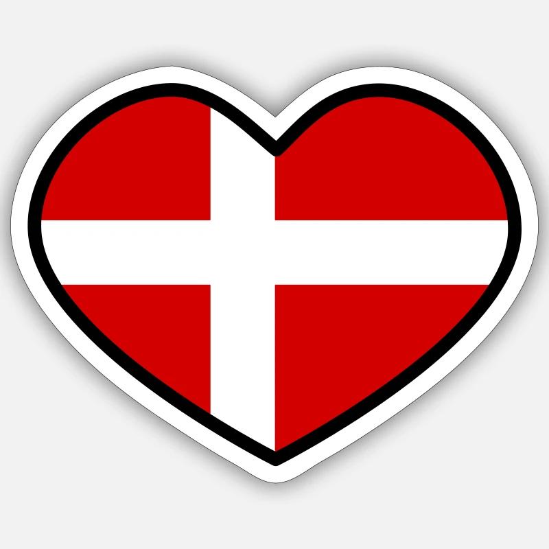 Danemark - Sticker taille S (10 x 10 cm) - blanc mat